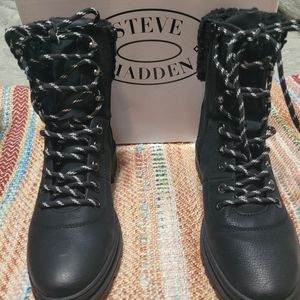 Black combat boots